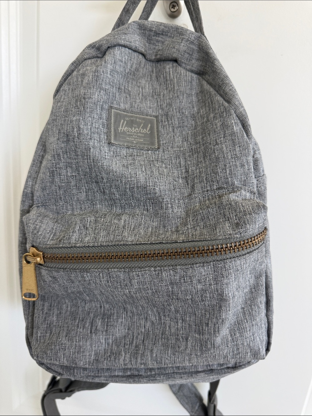 Herschel Supply Company Gray Textured Mini Backpack with Brass Zipper